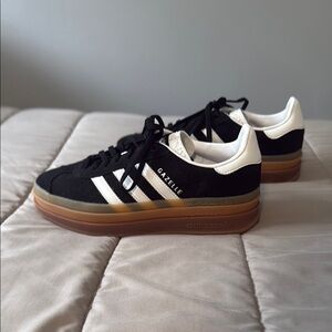 Adidas Gazelle Black with White Stripes